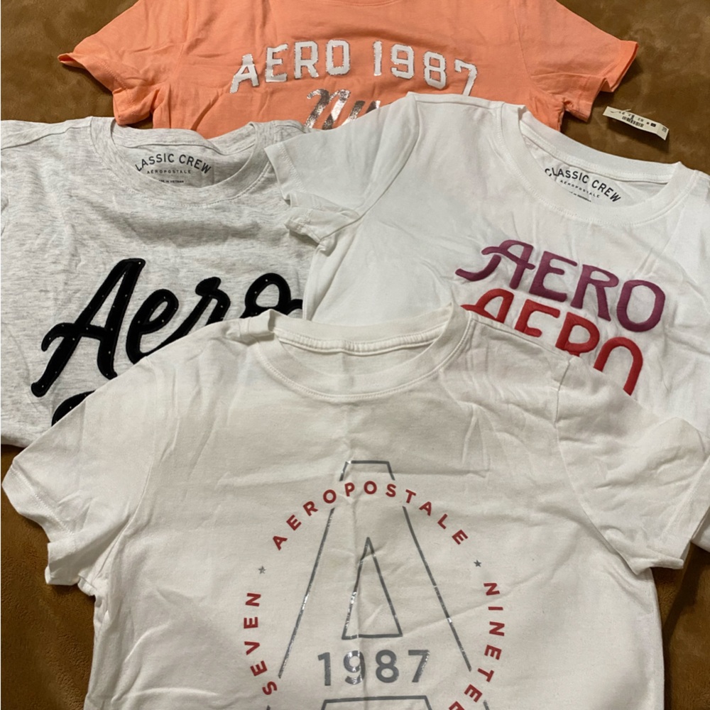 Y2K Aeropostale 4pc Graphic Tees size S Multicolor Tops Aero Soft Cozy New
